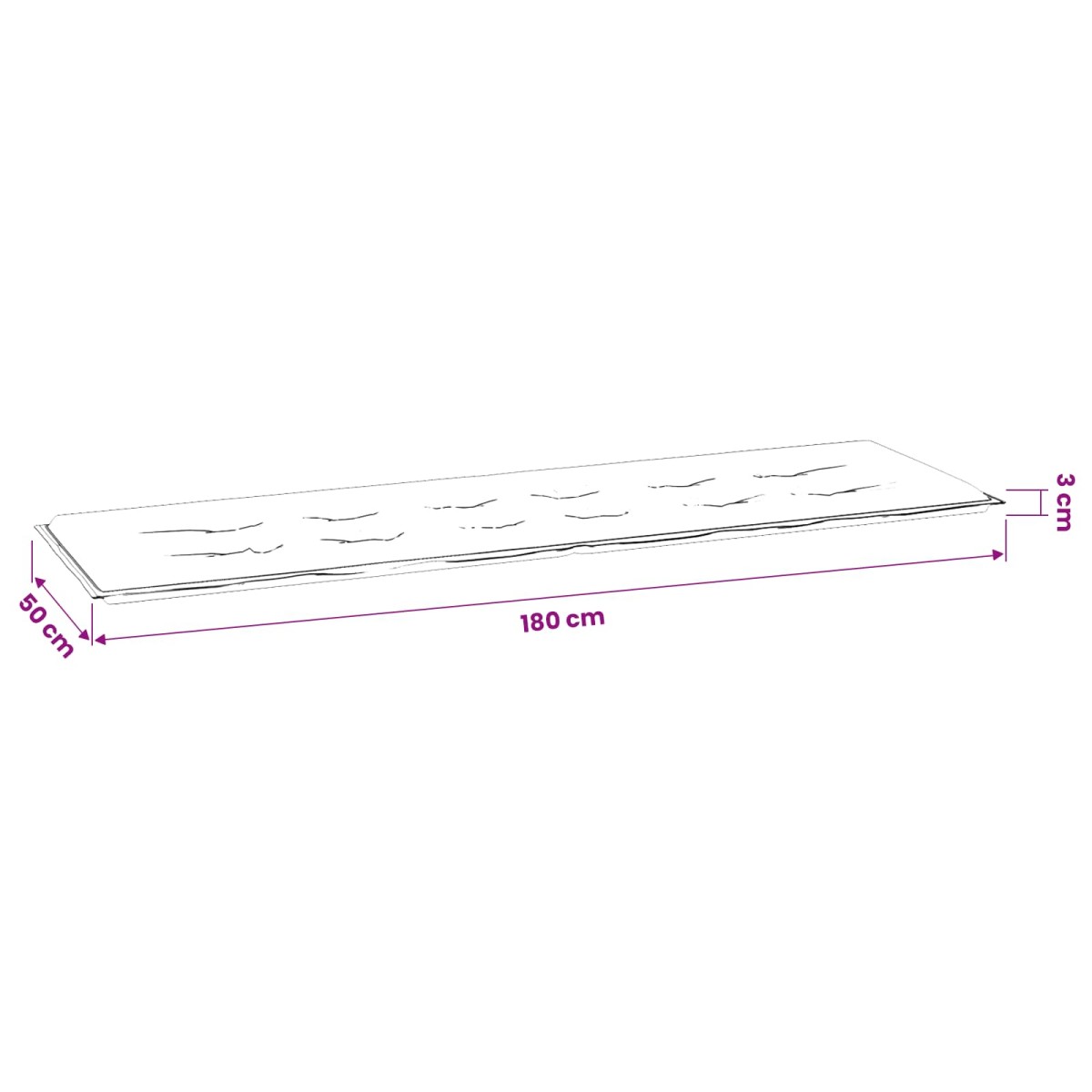 vidaXL Pad για Παγκάκι Ύφασμα Όξφορντ Πολύχρωμο 180 x 50 x 3 cm
