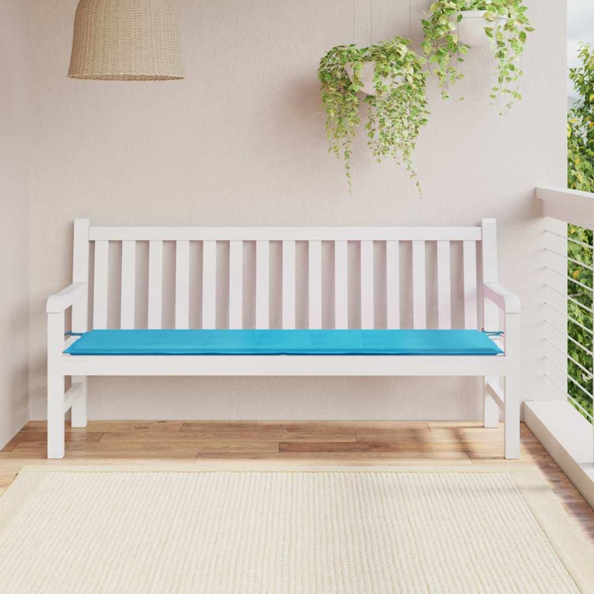 vidaXL Pad για Παγκάκι Ύφασμα Όξφορντ Τιρκουάζ 180 x 50 x 3 cm