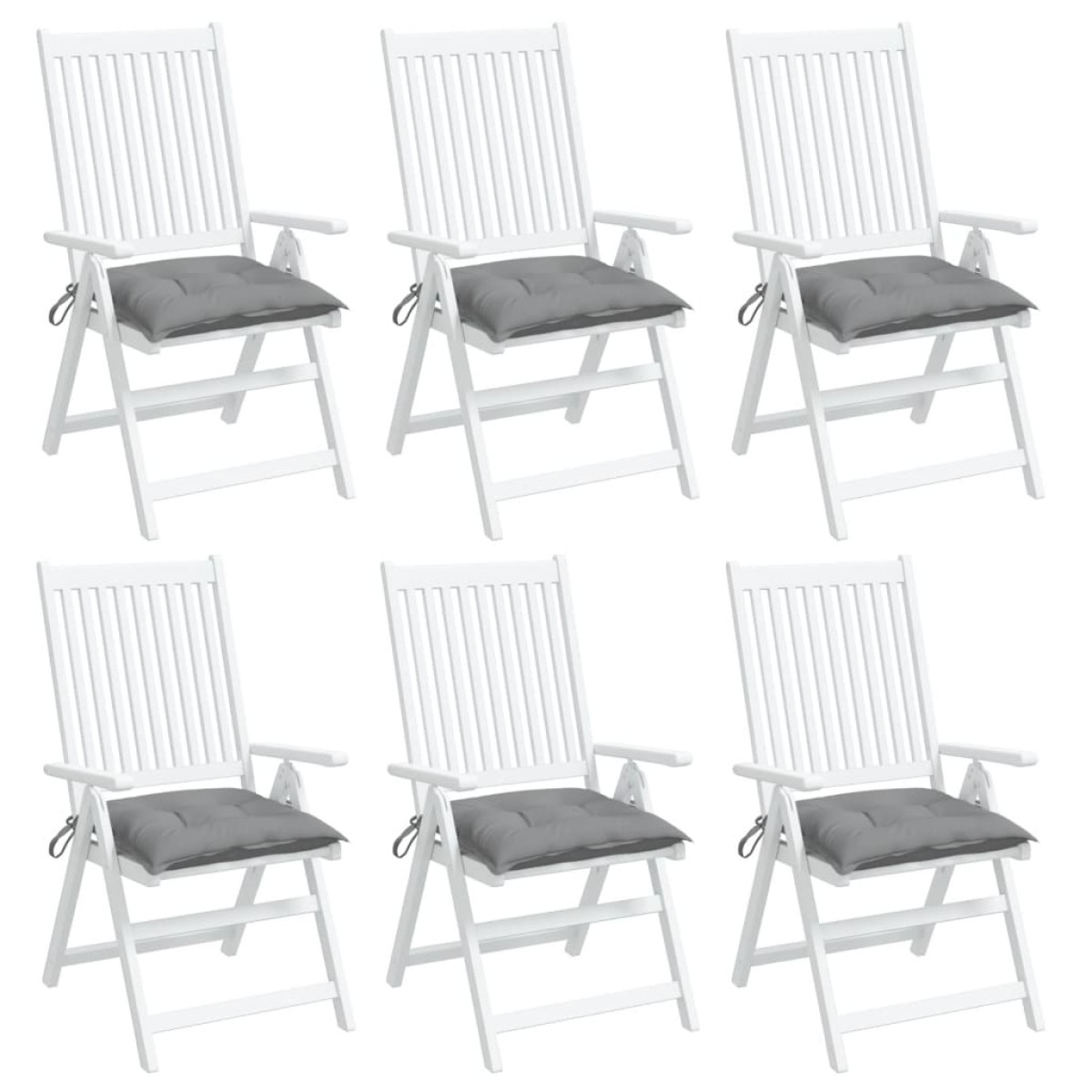 vidaXL Μαξιλάρια Καρέκλας Κήπου 6 τεμ. Γκρι 40x40x7 εκ. Υφασμάτινα