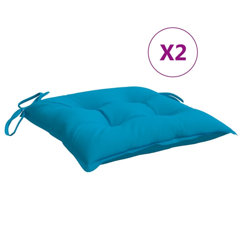 vidaXL Μαξιλάρια Καρέκλας 2 τεμ. Αν. Μπλε 40 x 40 x 7 εκ. Υφασμάτινα