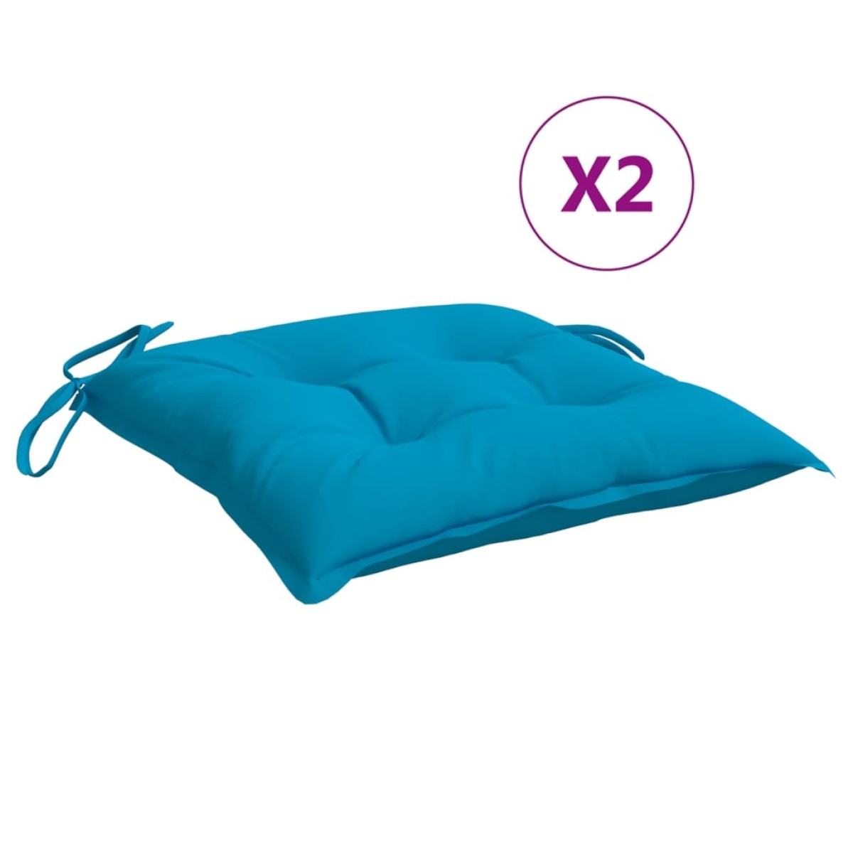 vidaXL Μαξιλάρια Καρέκλας 2 τεμ. Αν. Μπλε 40 x 40 x 7 εκ. Υφασμάτινα