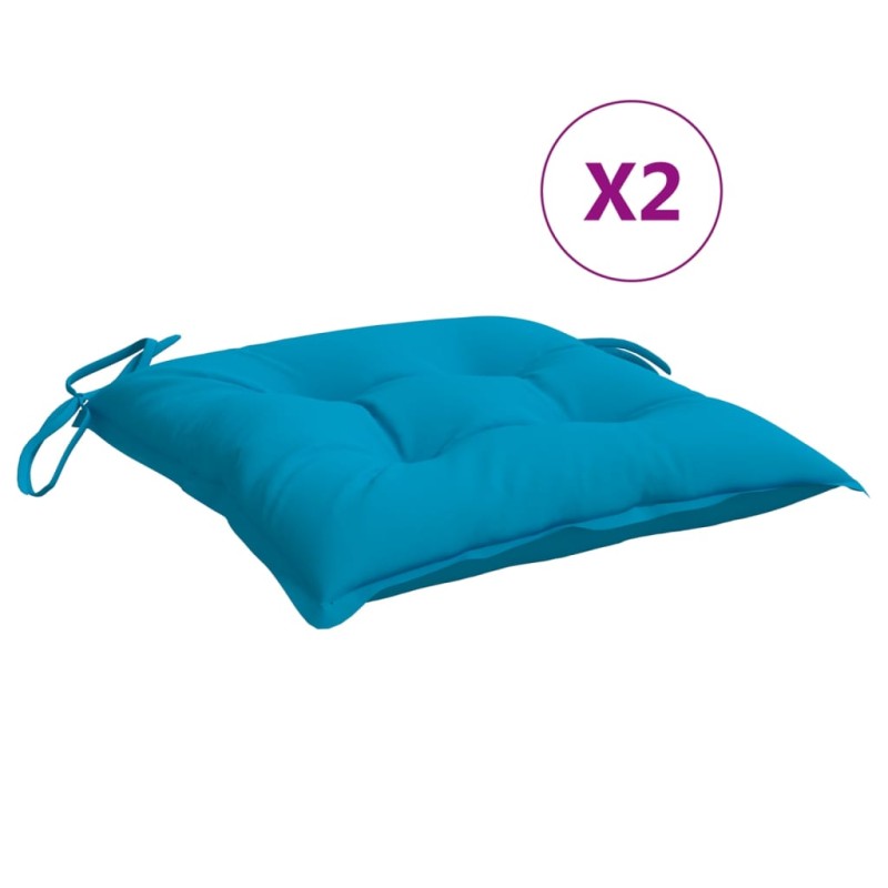 vidaXL Μαξιλάρια Καρέκλας 2 τεμ. Αν. Μπλε 40 x 40 x 7 εκ. Υφασμάτινα