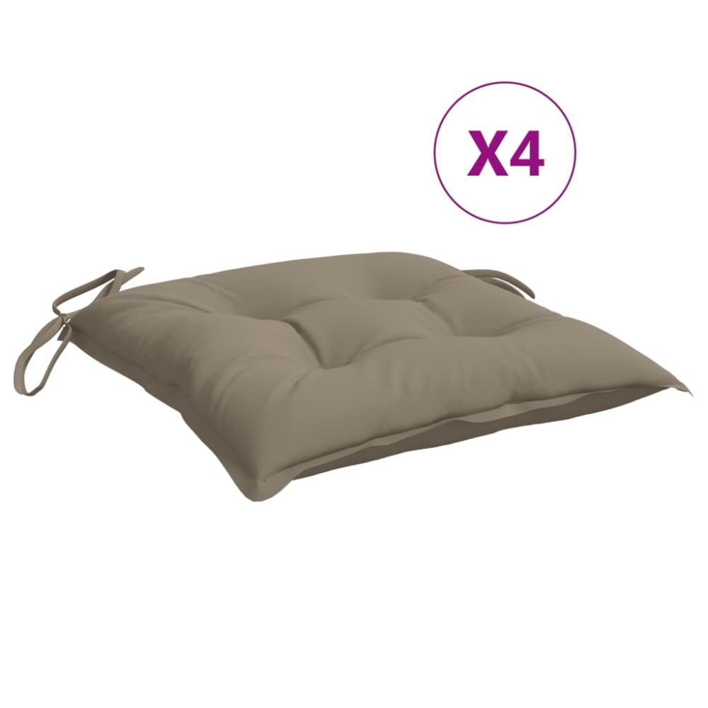 vidaXL Μαξιλάρια Καρέκλας Κήπου 4 τεμ. Taupe 40x40x7 εκ. Υφασμάτινα