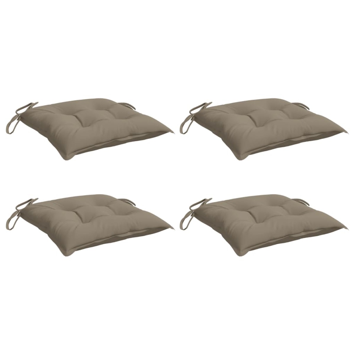 vidaXL Μαξιλάρια Καρέκλας Κήπου 4 τεμ. Taupe 40x40x7 εκ. Υφασμάτινα