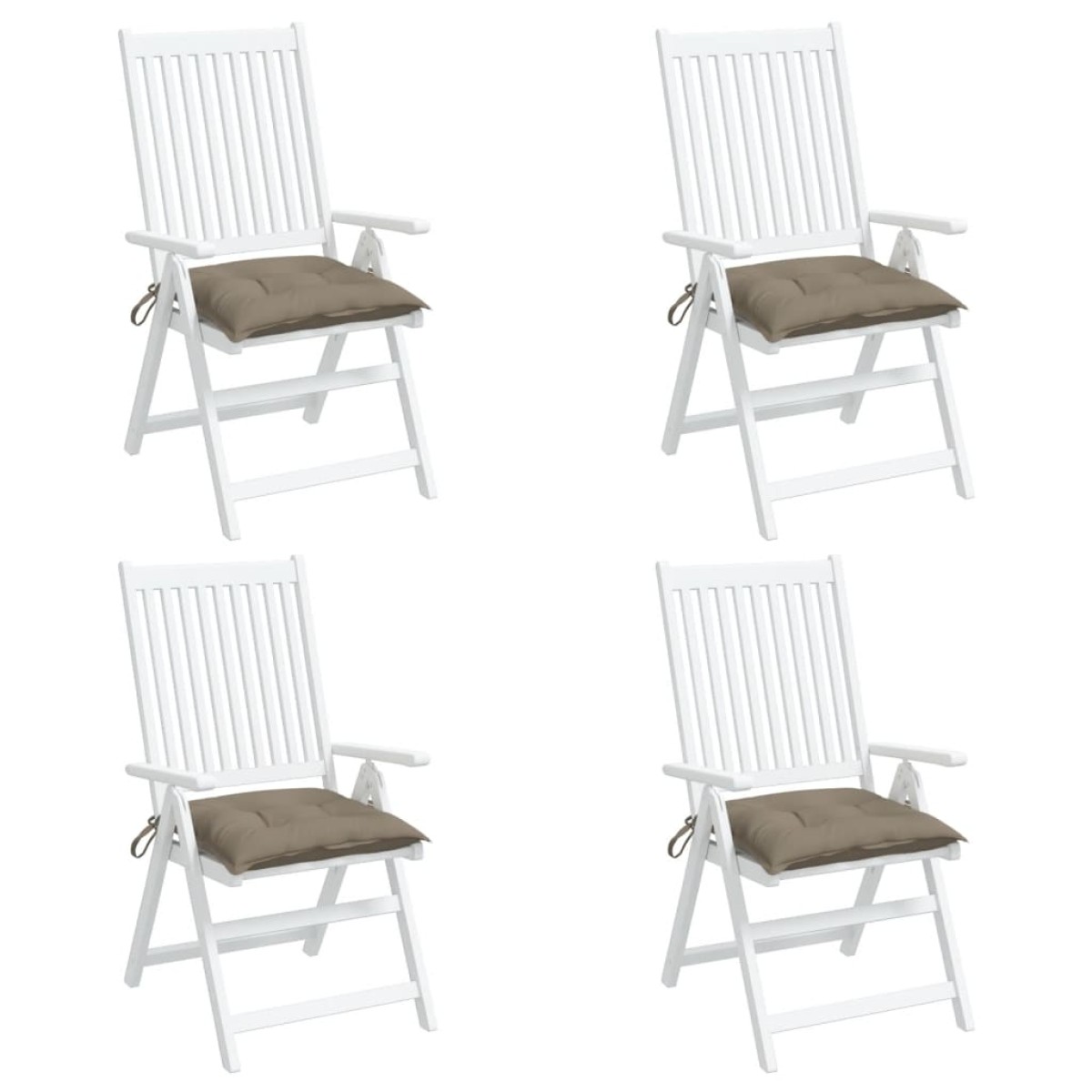 vidaXL Μαξιλάρια Καρέκλας Κήπου 4 τεμ. Taupe 40x40x7 εκ. Υφασμάτινα