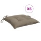 vidaXL Μαξιλάρια Καρέκλας Κήπου 6 τεμ. Taupe 40x40x7 εκ. Υφασμάτινα