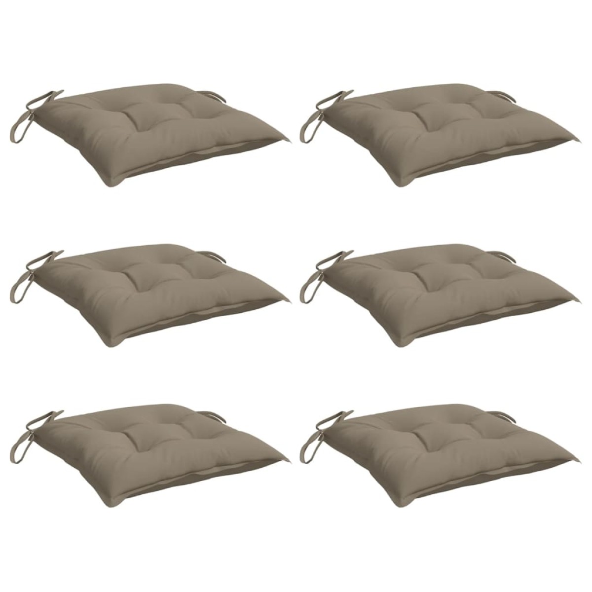 vidaXL Μαξιλάρια Καρέκλας Κήπου 6 τεμ. Taupe 40x40x7 εκ. Υφασμάτινα