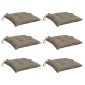 vidaXL Μαξιλάρια Καρέκλας Κήπου 6 τεμ. Taupe 40x40x7 εκ. Υφασμάτινα