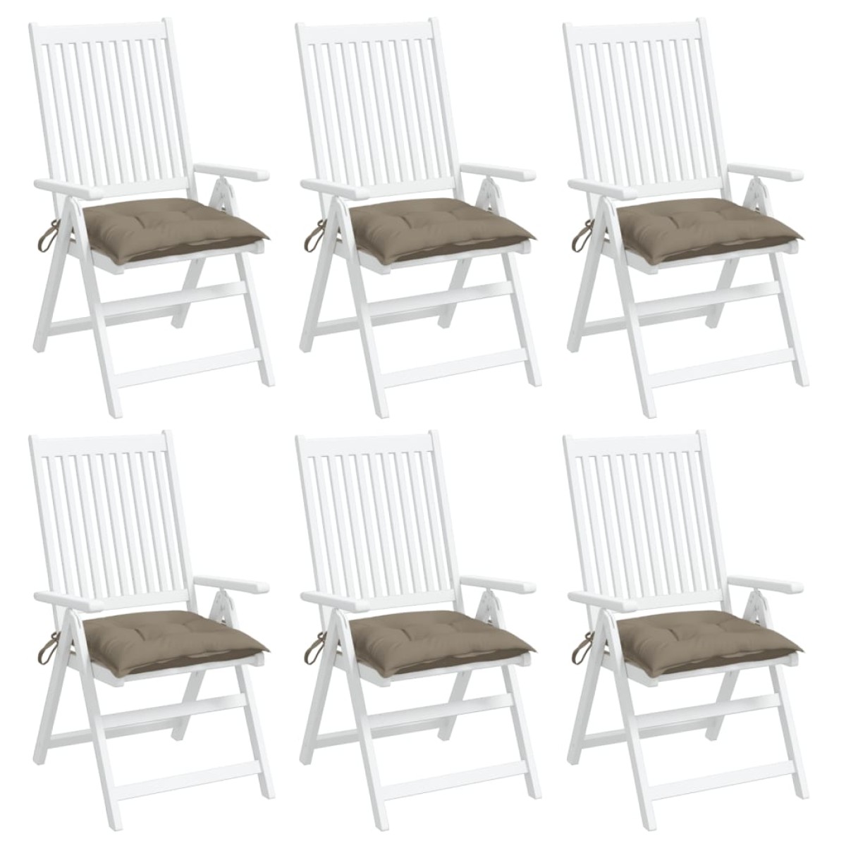vidaXL Μαξιλάρια Καρέκλας Κήπου 6 τεμ. Taupe 40x40x7 εκ. Υφασμάτινα