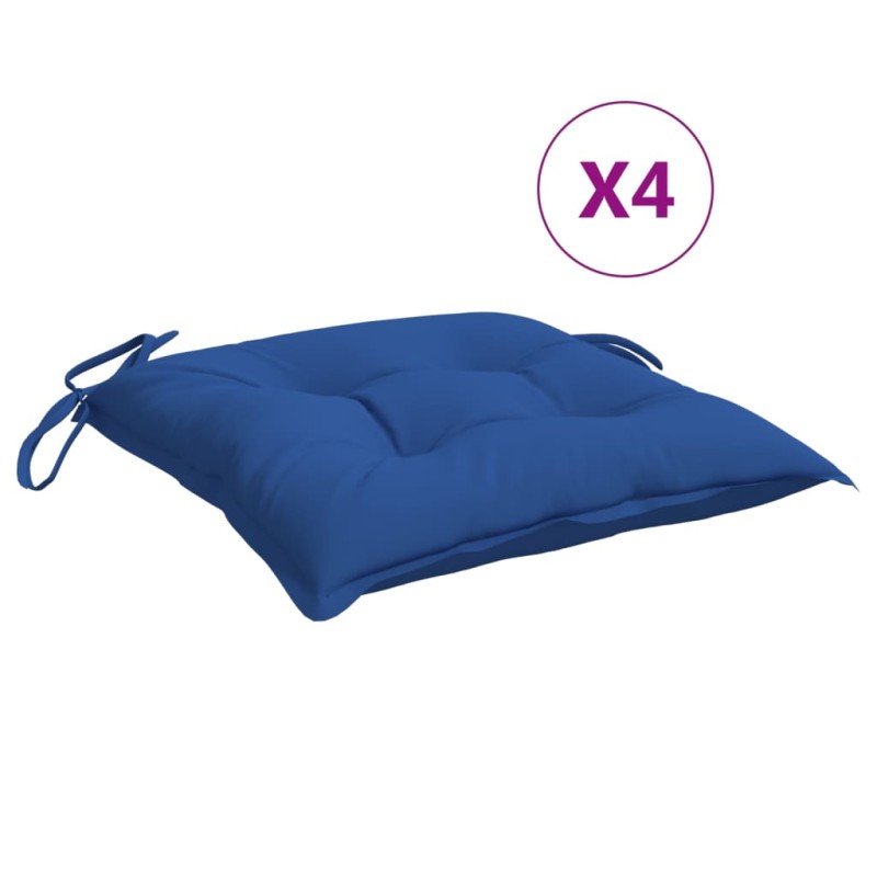 vidaXL Μαξιλάρια Καρέκλας Κήπου 4 τεμ. Μπλε 40x40x7 εκ. Υφασμάτινα