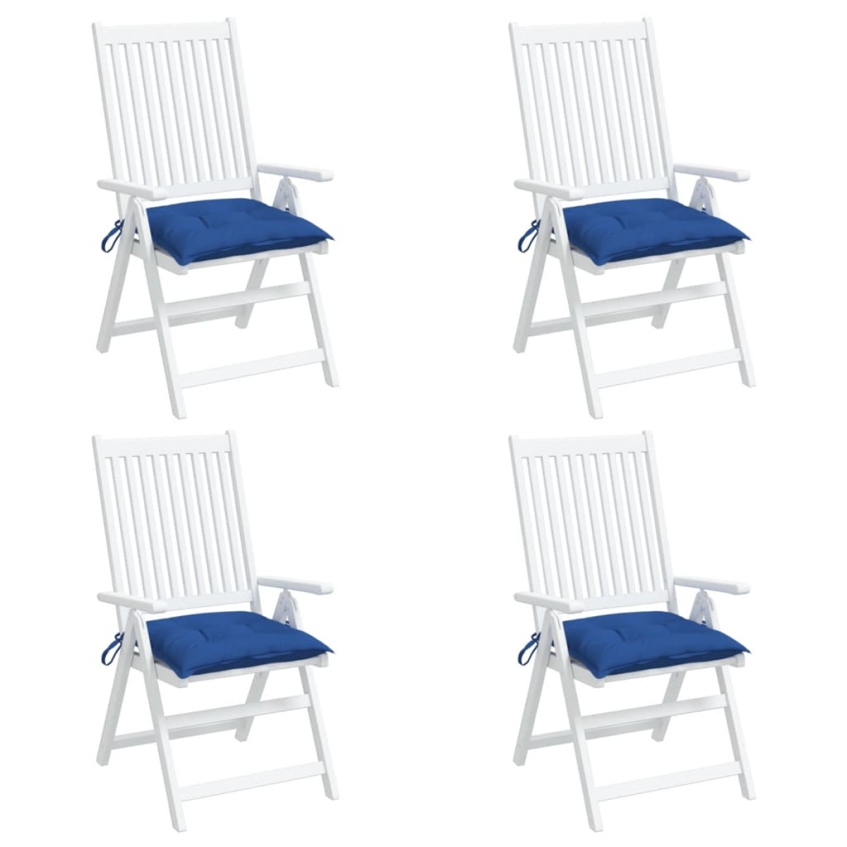 vidaXL Μαξιλάρια Καρέκλας Κήπου 4 τεμ. Μπλε 40x40x7 εκ. Υφασμάτινα