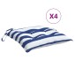 vidaXL Μαξιλάρια Καρέκλας 4 τεμ. Μπλε/Λευκό Ριγέ 40x40x7εκ. Υφασμάτινα