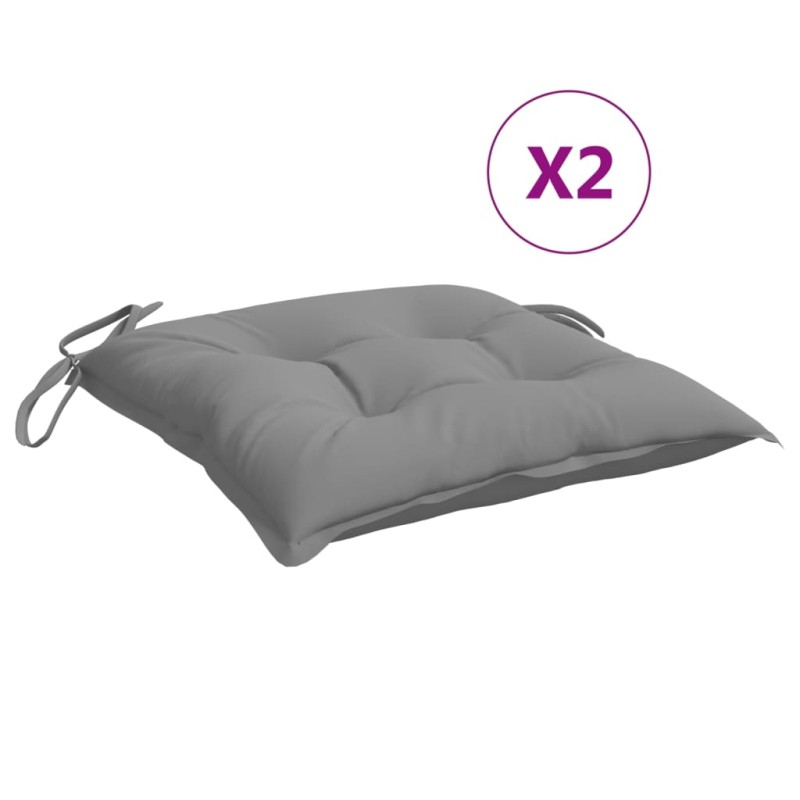 vidaXL Μαξιλάρια Καρέκλας 2 τεμ. Γκρι 50 x 50 x 7 εκ. Υφασμάτινα