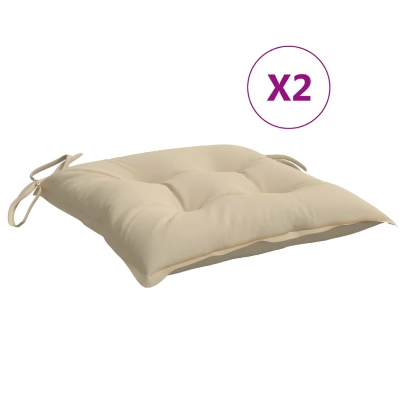vidaXL Μαξιλάρια Παλέτας Κήπου 2 τεμ. Μπεζ 50x50x7 εκ. Oxford Ύφασμα