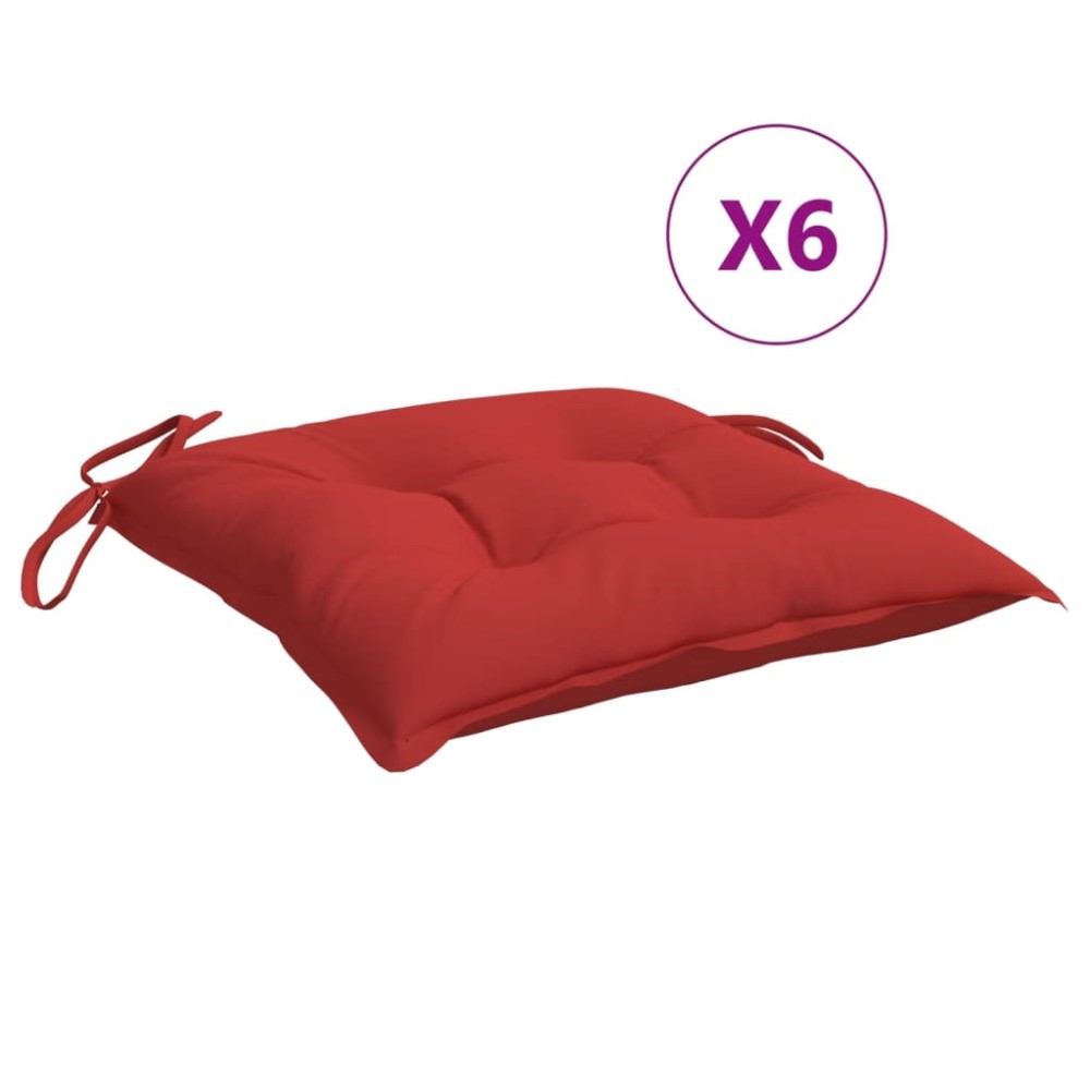vidaXL Μαξιλάρια Παλέτας Κήπου 6 τεμ. Κόκκινο 50x50x7εκ. Oxford Ύφασμα