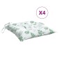 vidaXL Μαξιλάρια Καρέκλας 4 τεμ. Σχέδιο Φύλλων 50x50x7 εκ. Υφασμάτινα