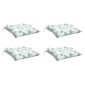 vidaXL Μαξιλάρια Καρέκλας 4 τεμ. Σχέδιο Φύλλων 50x50x7 εκ. Υφασμάτινα