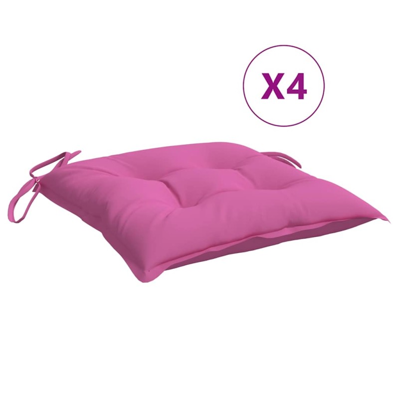 vidaXL Μαξιλάρια Καρέκλας 4 τεμ. Ροζ 50x50x7 εκ. Oxford Ύφασμα