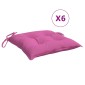 vidaXL Μαξιλάρια Καρέκλας 6 τεμ. Ροζ 50x50x7 εκ. Oxford Ύφασμα