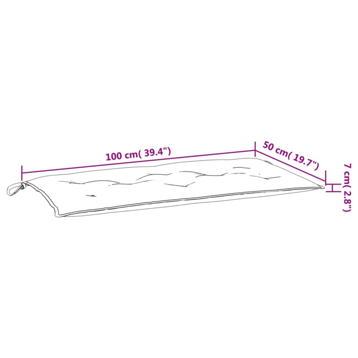 vidaXL Μαξιλάρι Πάγκου Κήπου Γκρι 100x50x7 εκ. Ύφασμα Oxford