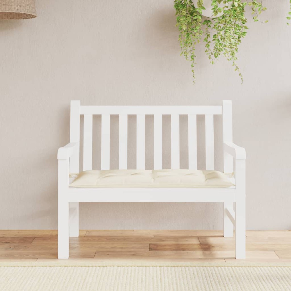 vidaXL Μαξιλάρι Πάγκου Κήπου Κρεμ 100x50x7 εκ. Ύφασμα Oxford