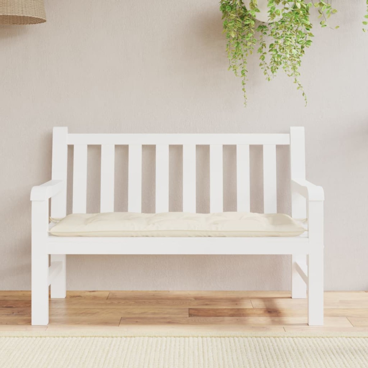 vidaXL Μαξιλάρι Πάγκου Κήπου Κρεμ 120x50x7 εκ. Ύφασμα Oxford
