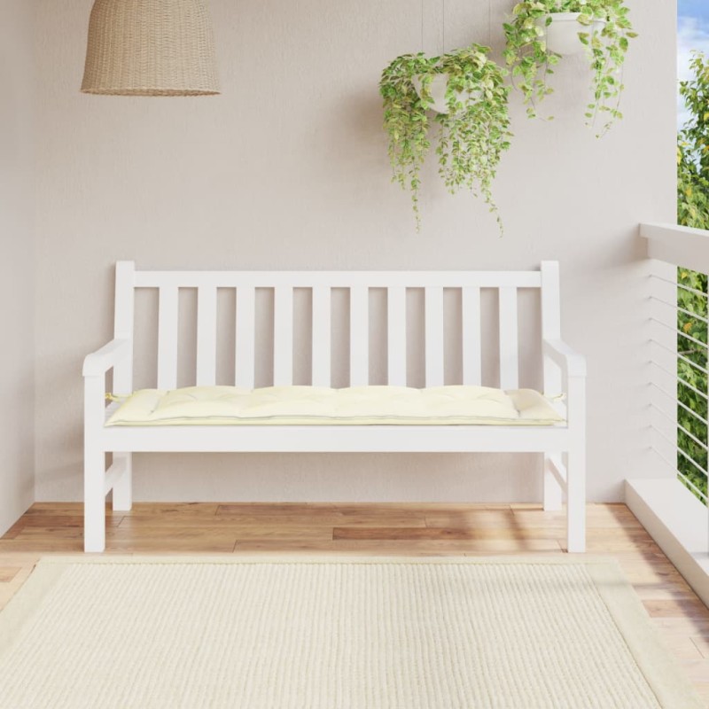 vidaXL Μαξιλάρι Πάγκου Κήπου Κρεμ 150x50x7 εκ. Ύφασμα Oxford