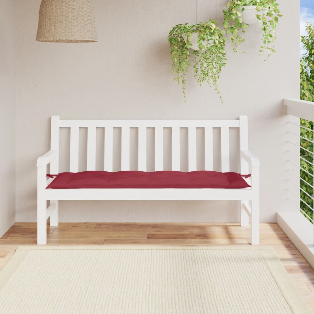 vidaXL Μαξιλάρι Πάγκου Κήπου Μπορντό 150x50x7 εκ. Ύφασμα Oxford