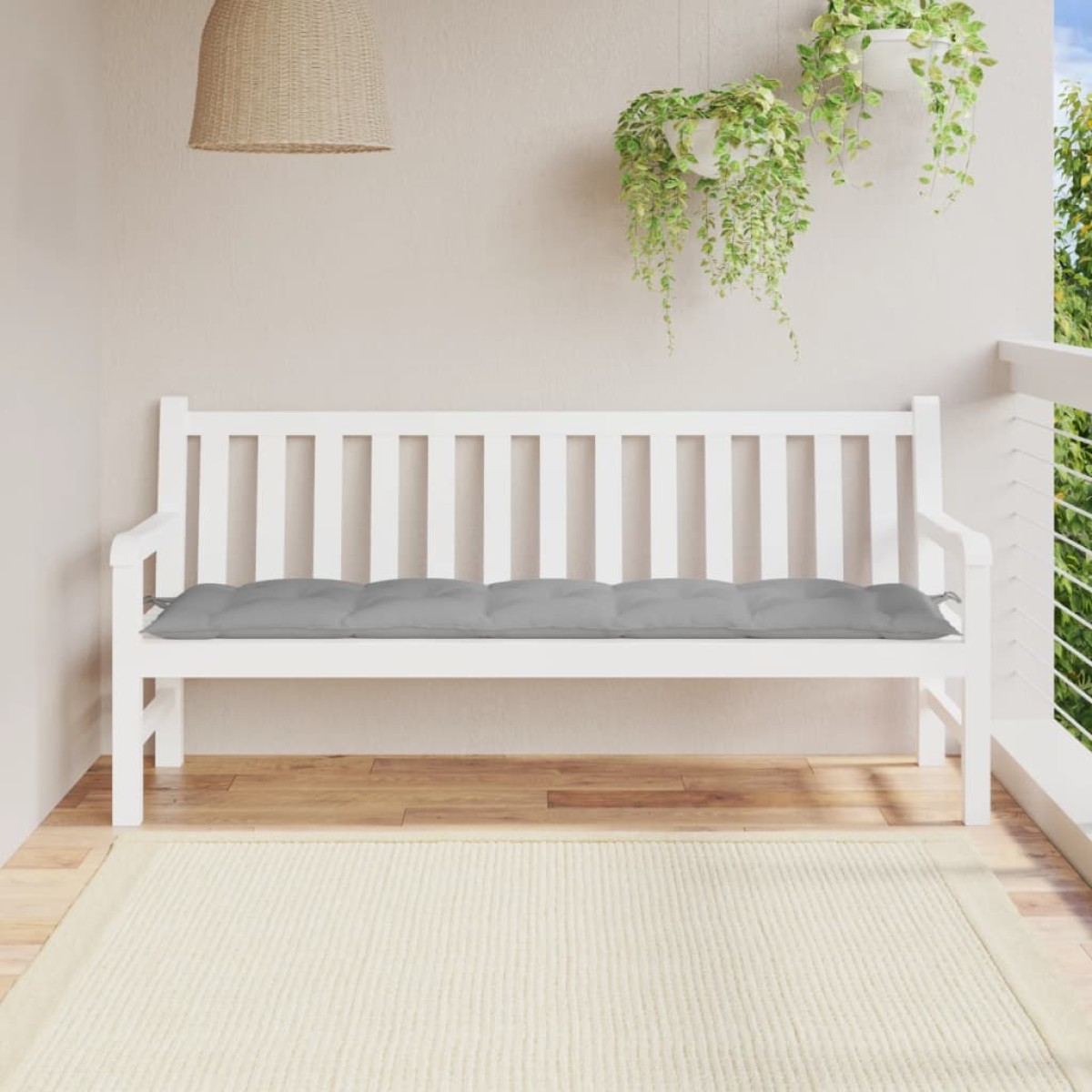 vidaXL Μαξιλάρι Πάγκου Κήπου Γκρι 180x50x7 εκ. Ύφασμα Oxford