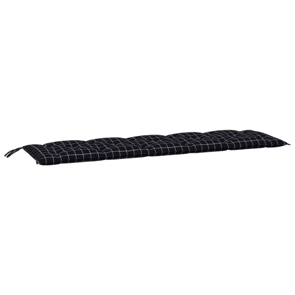 vidaXL Μαξιλάρι Πάγκου Κήπου Μαύρο Καρό 180x50x7 εκ. Ύφασμα Oxford