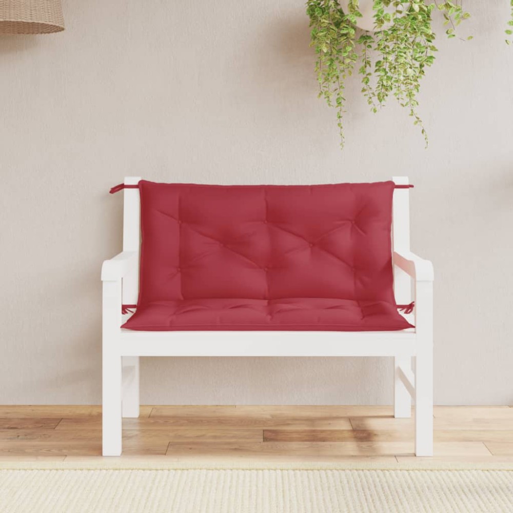 vidaXL Μαξιλάρια Πάγκου Κήπου 2 τεμ. Μπορντό 100x50x7cm Ύφασμα Oxford