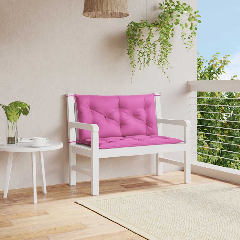 vidaXL Μαξιλάρια Πάγκου Κήπου 2 τεμ. Ροζ 100x50x7 εκ. Υφασμάτινα
