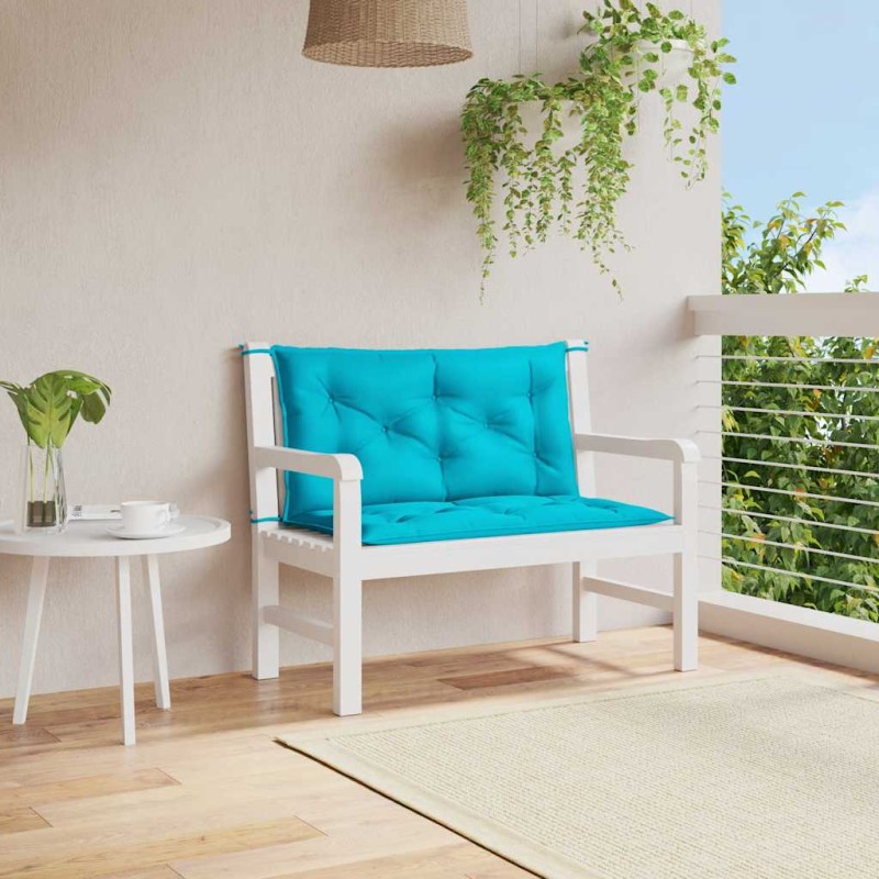 vidaXL Μαξιλάρια Πάγκου Κήπου 2 τεμ. Τιρκουάζ 100x50x7 εκ. Υφασμάτινα