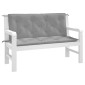 vidaXL Μαξιλάρια Πάγκου Κήπου 2 τεμ. Γκρι 120x50x7cm Ύφασμα Oxford