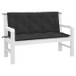 vidaXL Μαξιλάρια Πάγκου Κήπου 2 τεμ. Μαύρο 120x50x7cm Ύφασμα Oxford