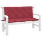 vidaXL Μαξιλάρια Πάγκου Κήπου 2 τεμ. Μπορντό 120x50x7cm Ύφασμα Oxford