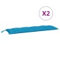 vidaXL Μαξιλάρια Πάγκου Κήπου 2 τεμ. γαλάζιο 150x50x7cm Ύφασμα Oxford