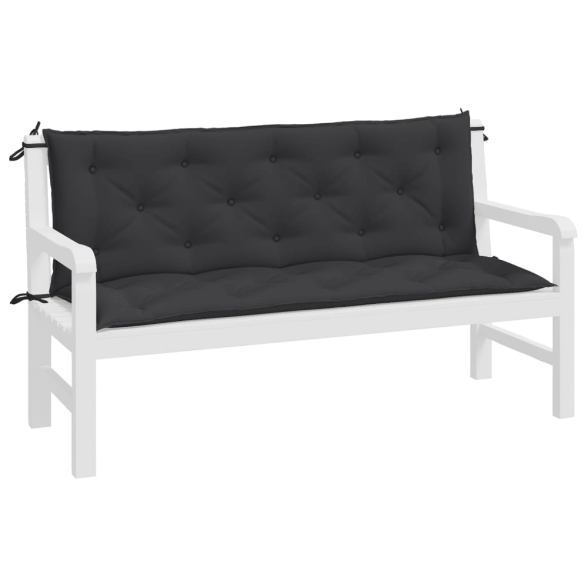 vidaXL Μαξιλάρια Πάγκου Κήπου 2 τεμ. Μαύρο 150x50x7cm Ύφασμα Oxford