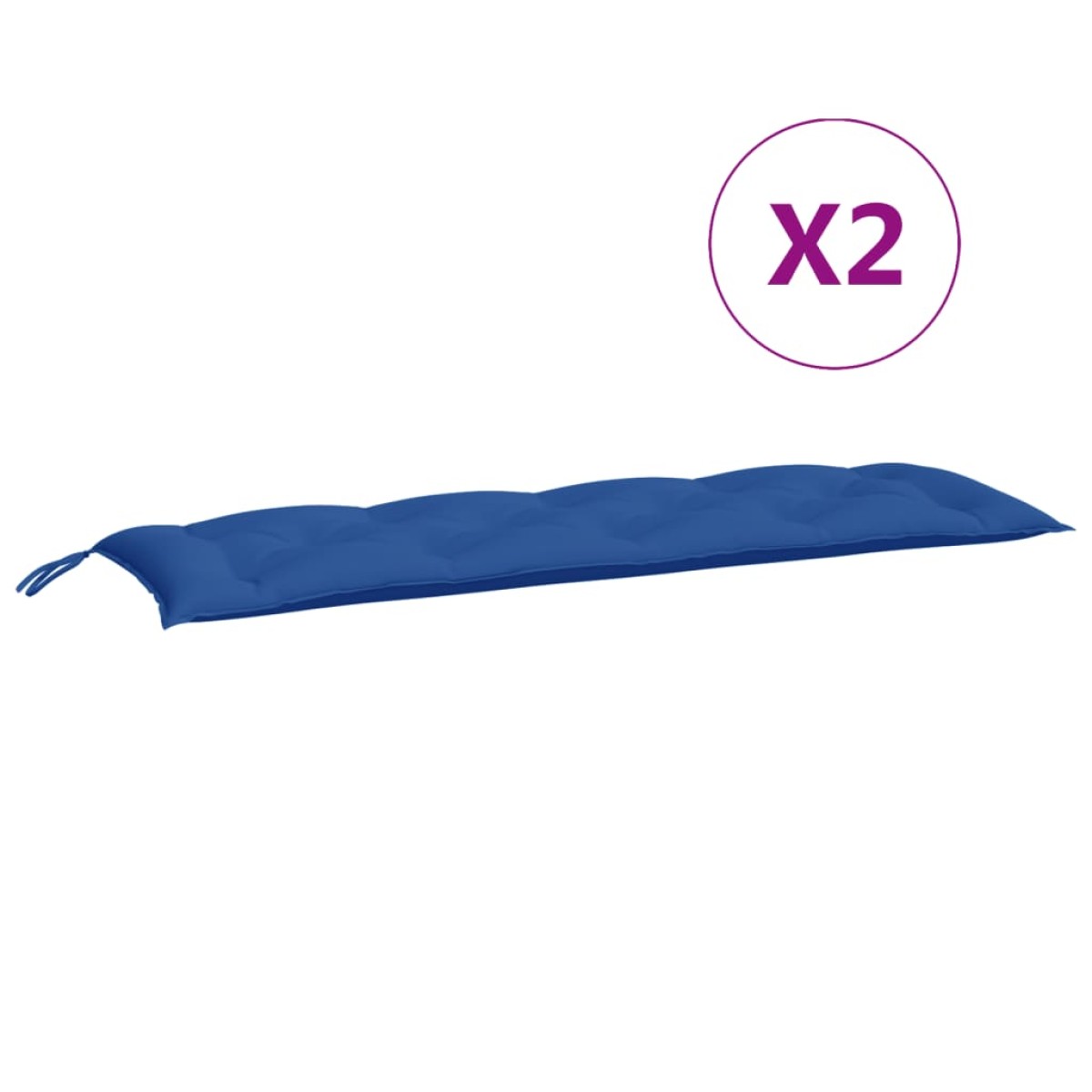 vidaXL Μαξιλάρια Πάγκου Κήπου 2 τεμ. Μπλε 150x50x7cm Ύφασμα Oxford