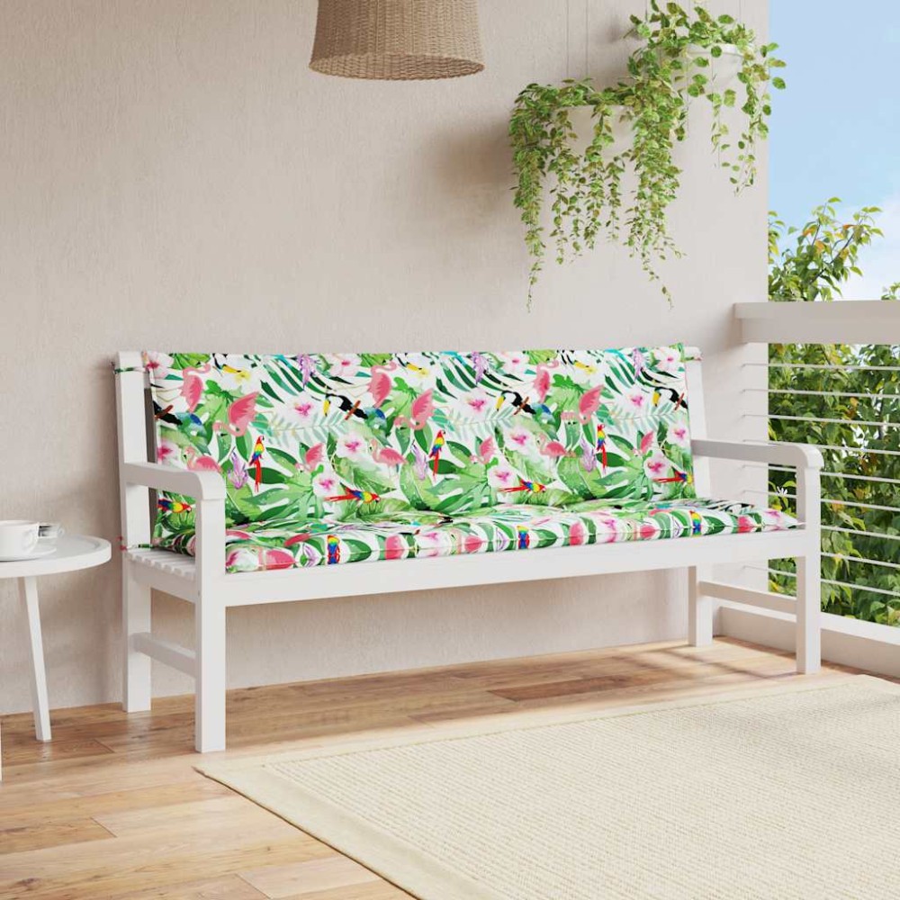 vidaXL Μαξιλάρια Πάγκου Κήπου 2 τεμ. Πολύχρωμα 150x50x7 εκ. Υφασμάτινα