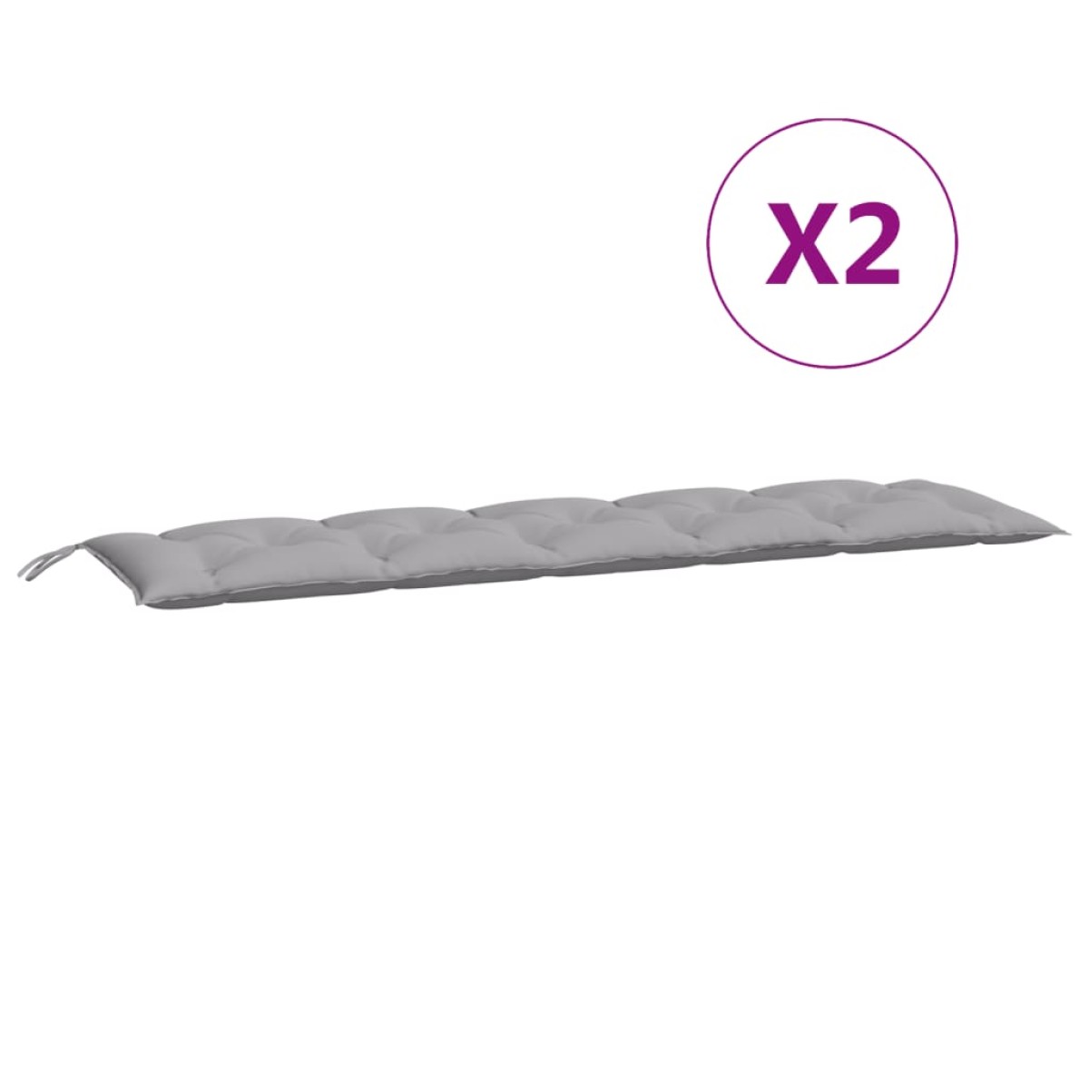 vidaXL Μαξιλάρια Πάγκου Κήπου 2 τεμ. Γκρι 180x50x7cm Ύφασμα Oxford