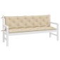 vidaXL Μαξιλάρια Πάγκου Κήπου 2 τεμ. Μπεζ 180x50x7cm Ύφασμα Oxford