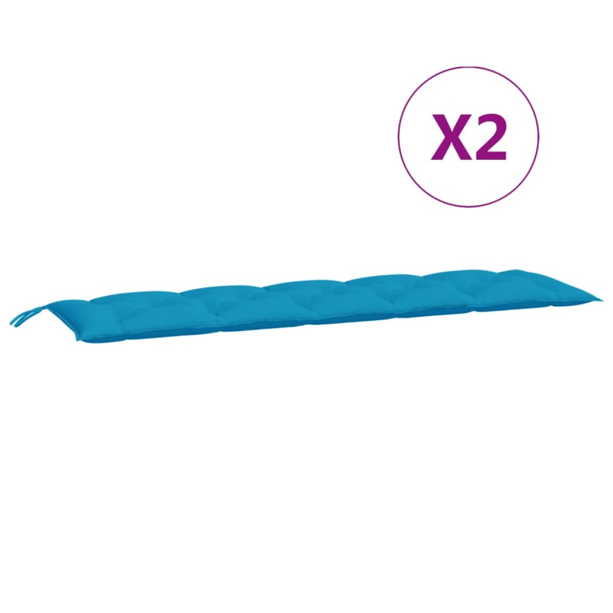 vidaXL Μαξιλάρια Πάγκου Κήπου 2 τεμ. γαλάζιο 180x50x7cm Ύφασμα Oxford