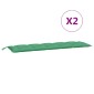 vidaXL Μαξιλάρια Πάγκου Κήπου 2 τεμ. Πράσινο 180x50x7cm Ύφασμα Oxford