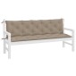 vidaXL Μαξιλάρια Πάγκου Κήπου 2 τεμ. Taupe 180x50x7cm Ύφασμα Oxford