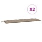 vidaXL Μαξιλάρια Πάγκου Κήπου 2 τεμ. Taupe 180x50x7cm Ύφασμα Oxford