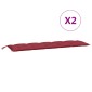 vidaXL Μαξιλάρια Πάγκου Κήπου 2 τεμ. Μπορντό 180x50x7cm Ύφασμα Oxford