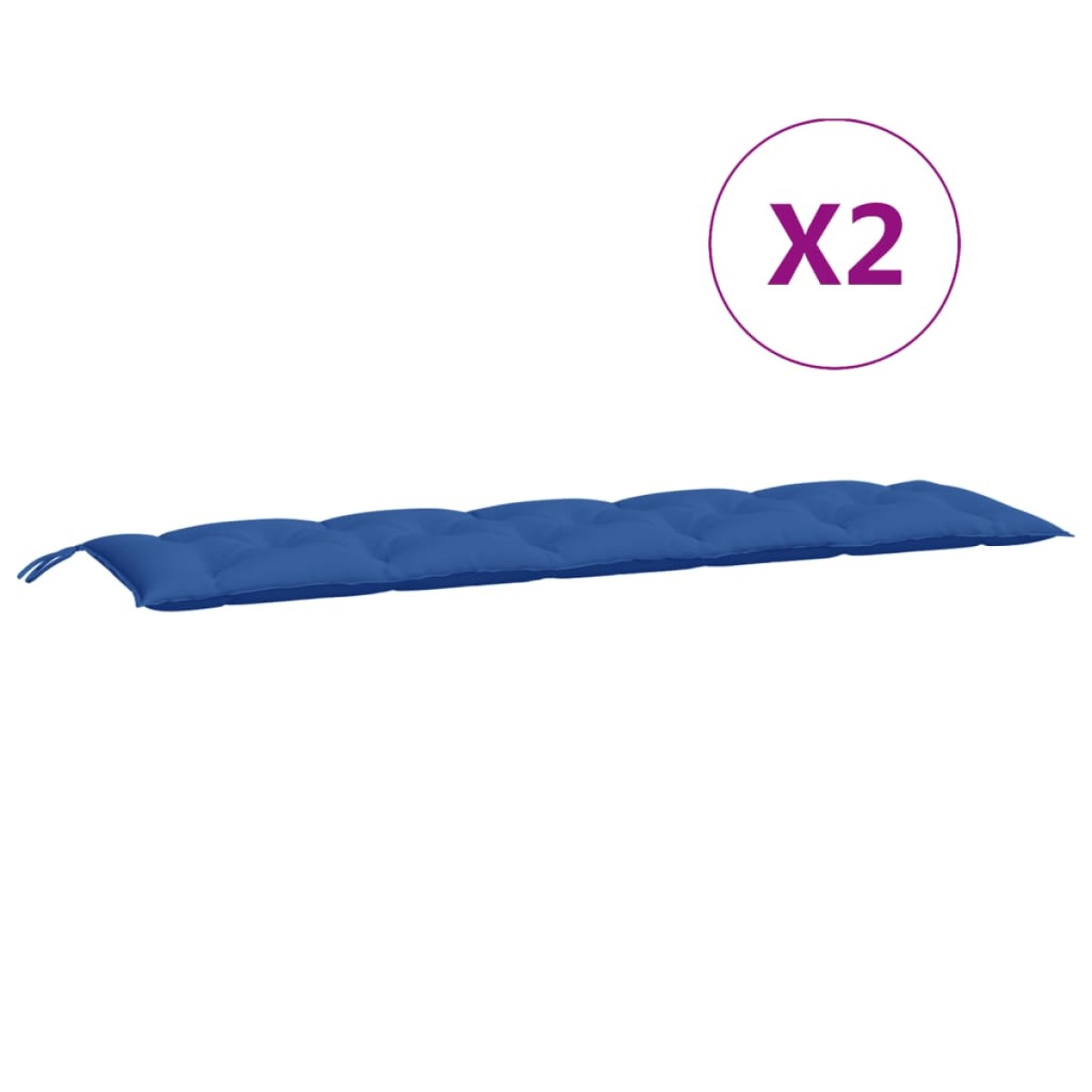 vidaXL Μαξιλάρια Πάγκου Κήπου 2 τεμ. Μπλε 180x50x7cm Ύφασμα Oxford