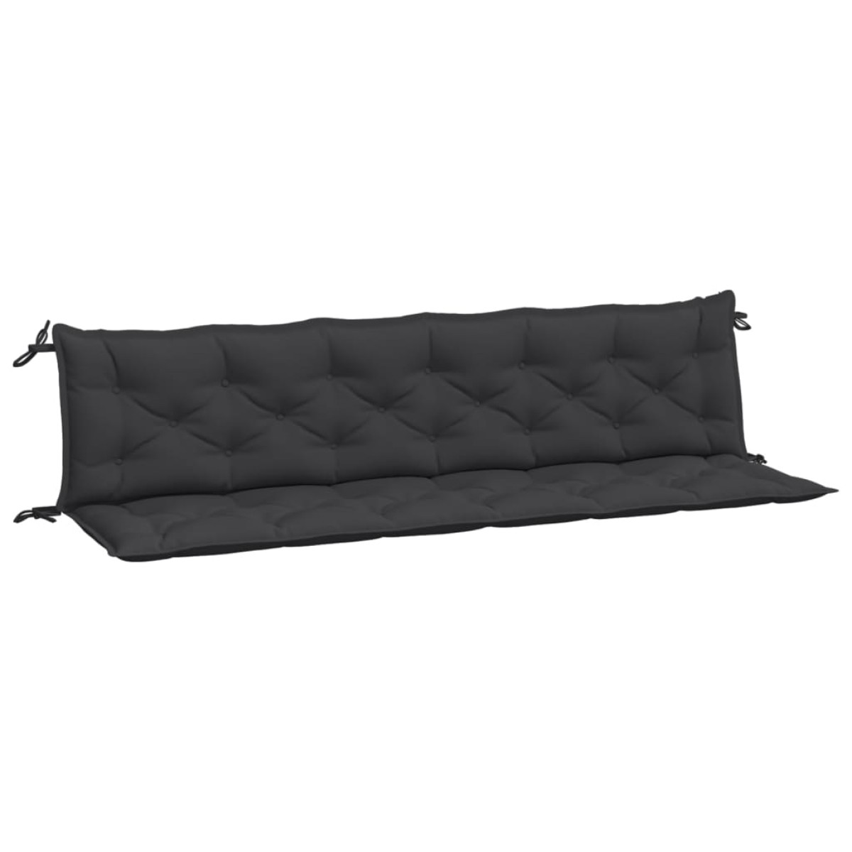 vidaXL Μαξιλάρια Πάγκου Κήπου 2 τεμ. Μαύρο 200x50x7cm Ύφασμα Oxford