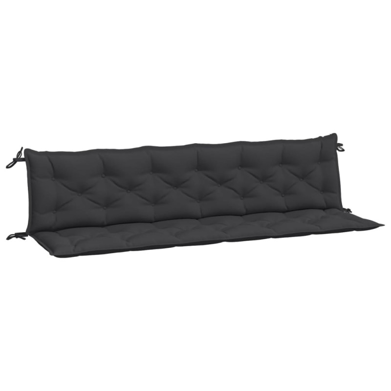 vidaXL Μαξιλάρια Πάγκου Κήπου 2 τεμ. Μαύρο 200x50x7cm Ύφασμα Oxford